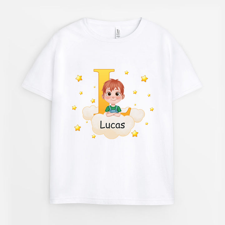 T-shirt Enfant Personnalisé Avec Prénom – Modèle écolier Arc-en-ciel – Cadeau Rentrée, Anniversaire – Taille 3 à 10 Ans
