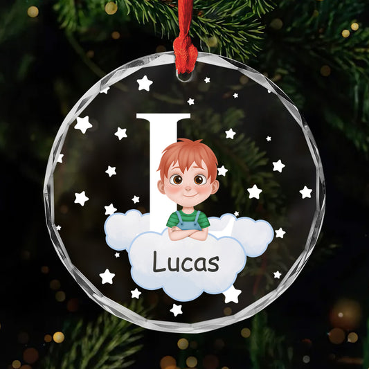 4606OFR1 ornement noel en verre personnalise pour enfant et animal sur le ciel 4606okv0k