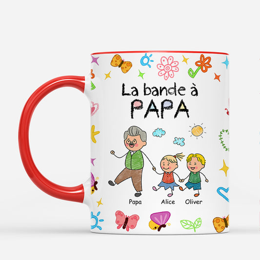 4610MFR2 mug personnalise la bande a maman papillons dessin crayon 4610mtm0a