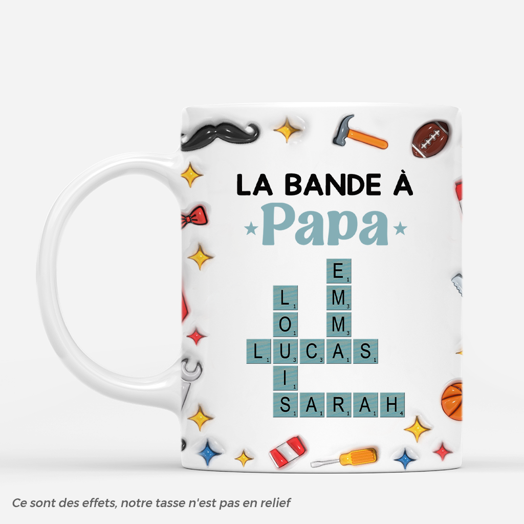 4616MFR1 effet dimpression 3d mug personnalise la bande a papa accessoires et mots croises 4616mth0b