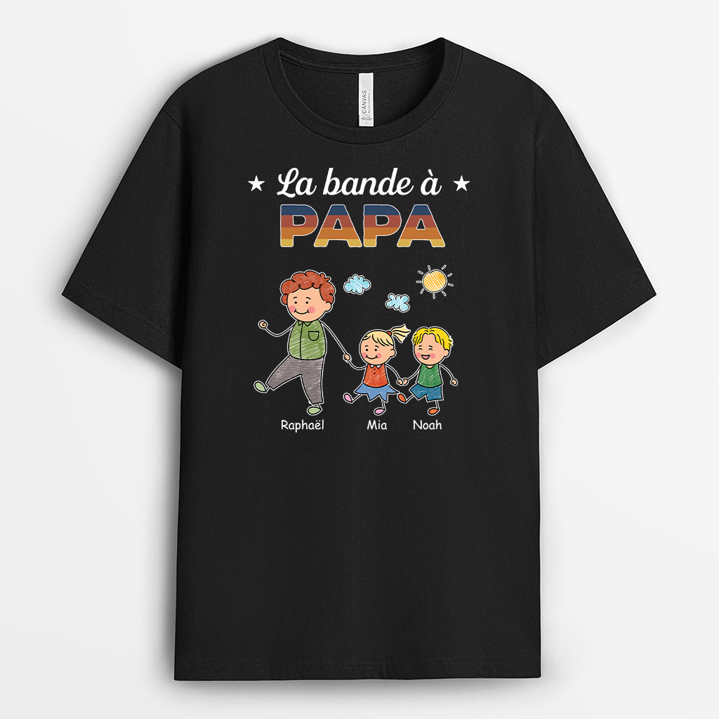 4626AFR1 t shirt personnalise la bande a papa dessin crayon colore 4626akm8b