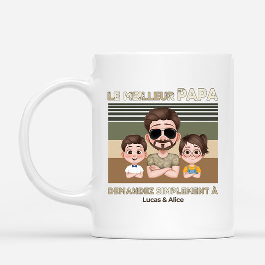 4644MFR1 mug personnalise meilleur papa militaire design cartoon 4644m5t0b