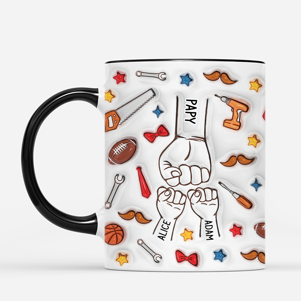 4651MFR2 effet dimpression 3d mug personnalise papa sportif 4651M5I5B