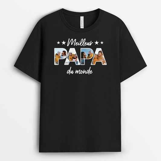 4662AFR1 t shirt personnalise meilleur papa du monde photos 4662a3h5b