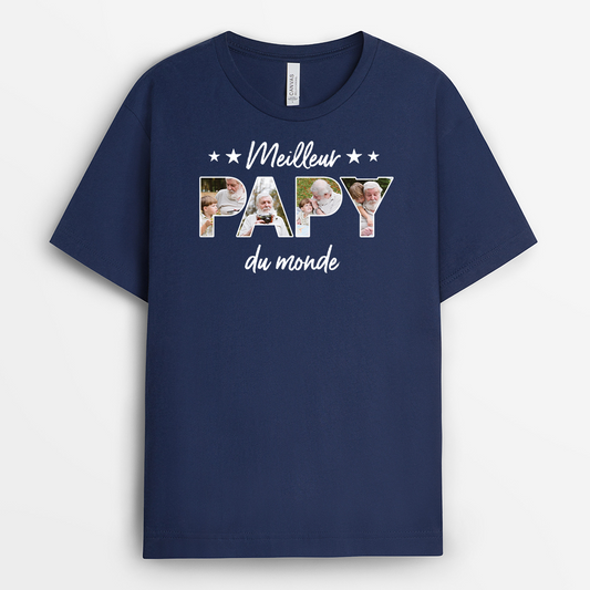 4662AFR2 t shirt personnalise meilleur papa du monde photos 4662a3h5b
