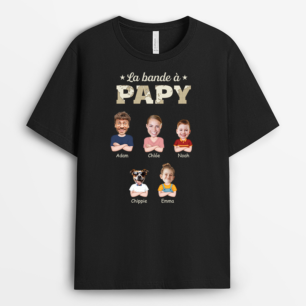 4665AFR2 t shirt personnalise la bande a papy photos visages et animaux 4665a3h0b