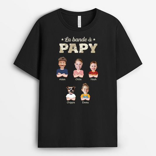 4665AFR2 t shirt personnalise la bande a papy photos visages et animaux 4665a3h0b