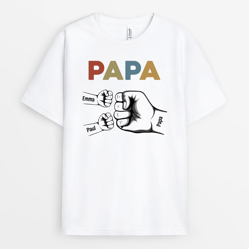 4677AFR1 T shirt Personnalise Papa Colore Avec Poings 4677AKH0B