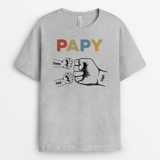4677AFR2 T shirt Personnalise Papa Colore Avec Poings 4677AKH0B