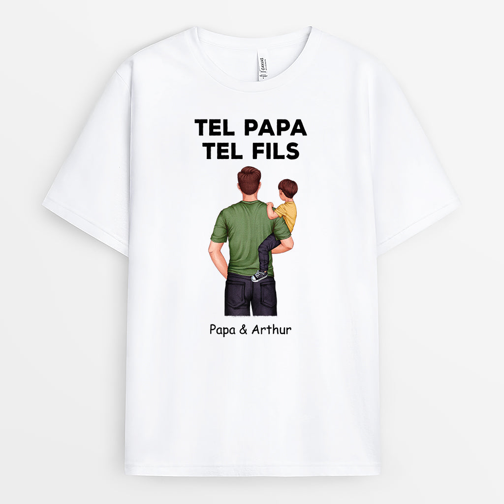 4686AFR1 t shirt personnalise tel pere tel enfant design simple 4686a5l5b