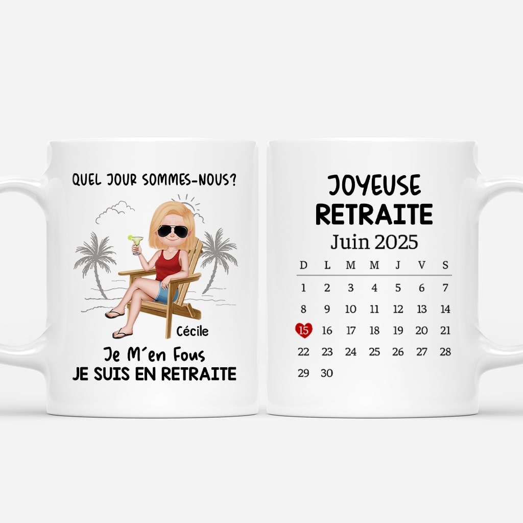 4699MFR1 mug personnalise pour femme joyeuse retraite avec calendrier 4699m6m5a