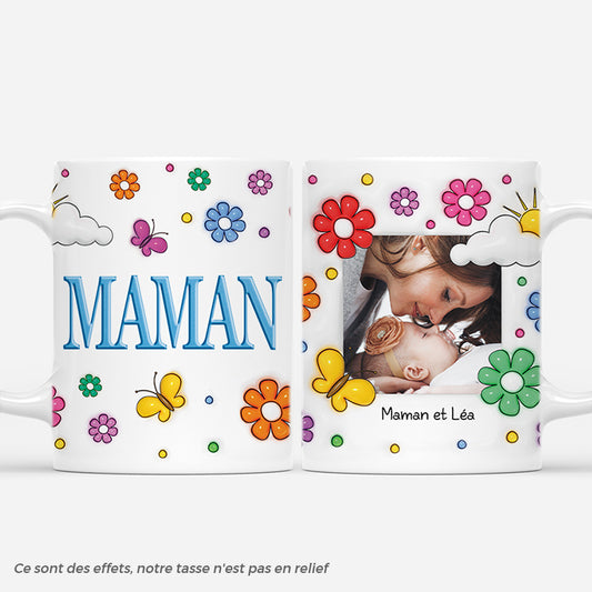 4700MFR1 mug personnalise maman dessin fleurs colorees et photos 4700m
