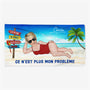 4711BFR2 serviette de plage personnalisee le roi a pris sa retraite avec visage 4711b3ttb