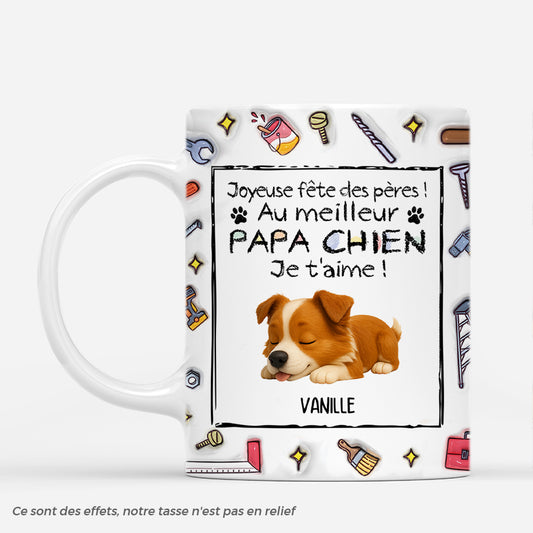 4718MFR1 effet dimpression 3d mug personnalise au meilleur papa chien 4718m