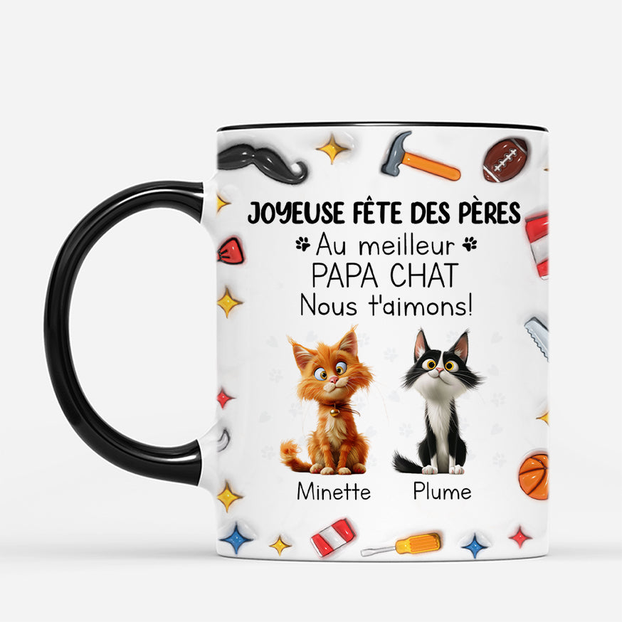 4720MFR2 effet dimpression 3d mug personnalise au meilleur papa chat bricoleur 4720mkt0d