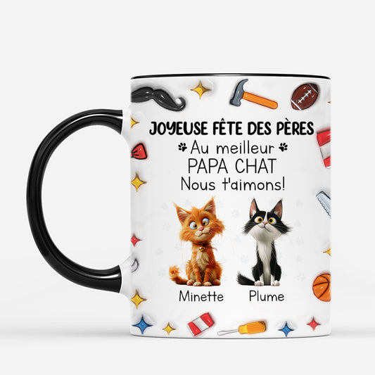 4720MFR2 effet dimpression 3d mug personnalise au meilleur papa chat bricoleur 4720mkt0d