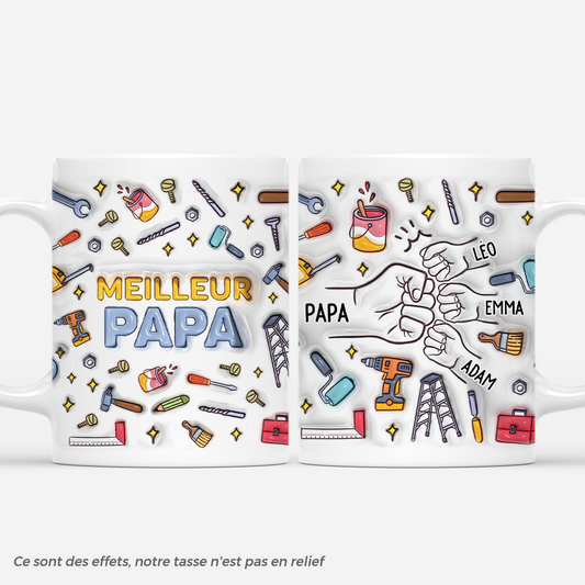 4724MFR1 effet dimpression 3d mug personnalise meilleur papa avec outils 4724m5h5b