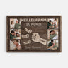 4739CFR1 toile personnalisee meilleur papa version bois avec photos 4739C36AB