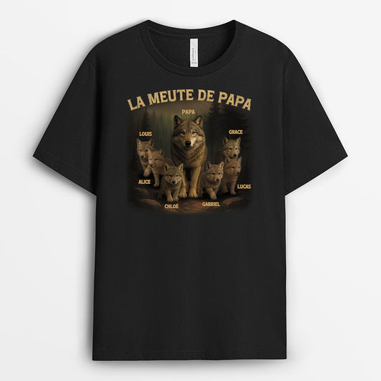 4741AFR1 t shirt personnalise papa la meute de papa 4741atm5b