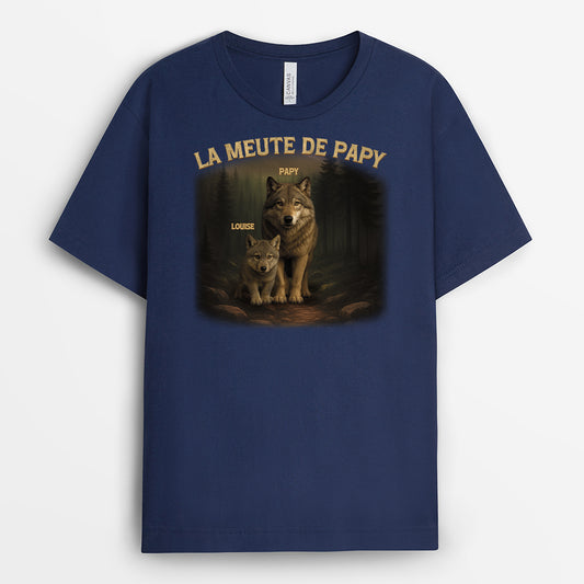 4741AFR2 t shirt personnalise papa la meute de papa 4741atm5b