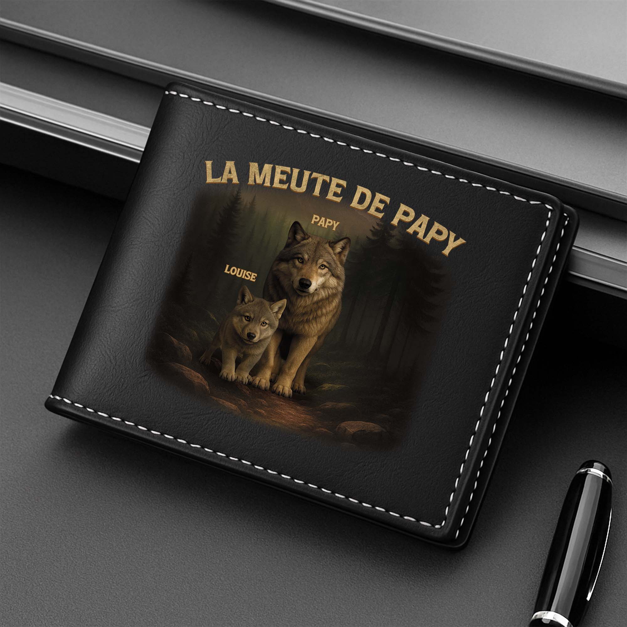 4741JFR2 porte cle aluminium personnalise la meute de papa 4741jtm5b