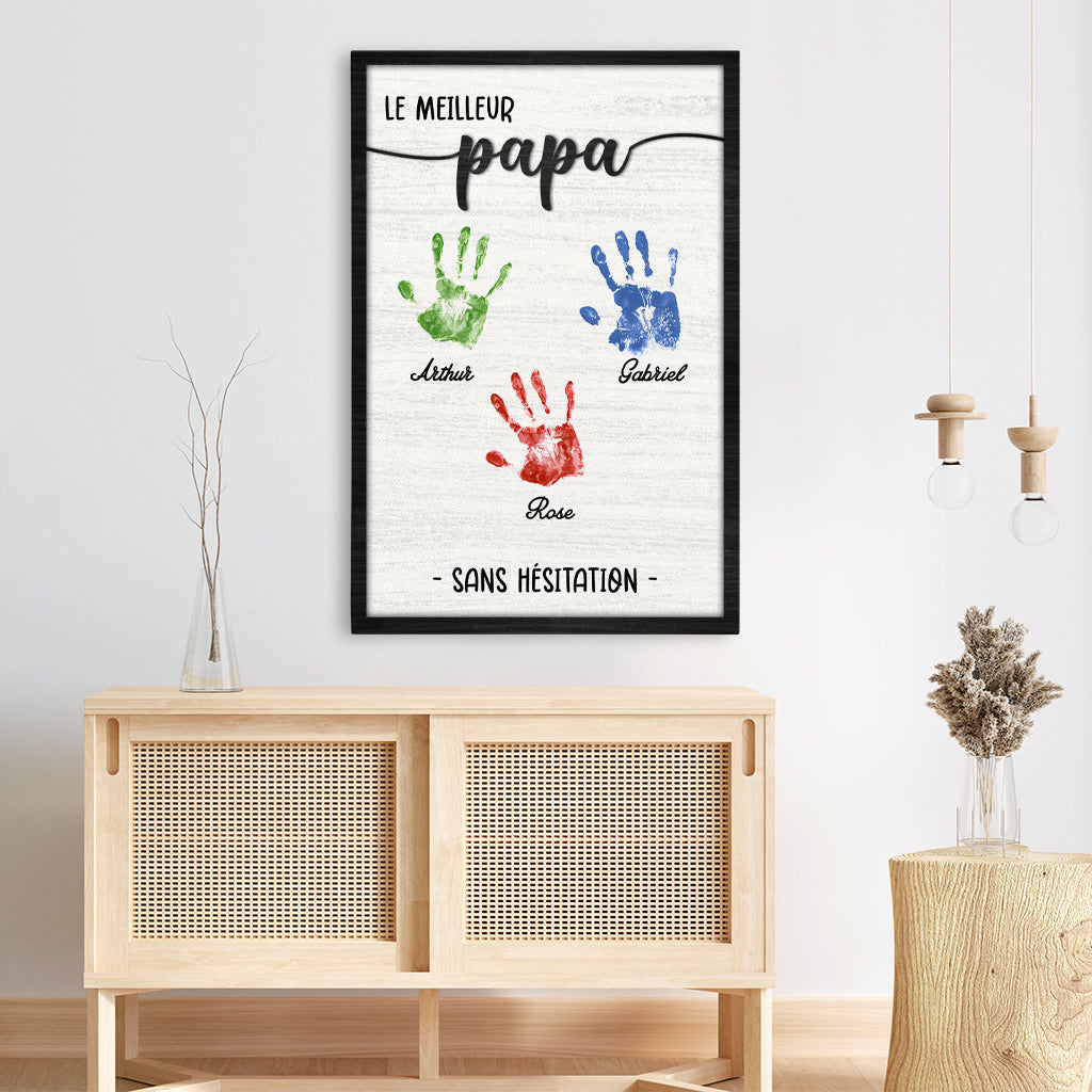 4744CFR3 toile personnalisee meilleur papa sans hesitation 4744c3qab