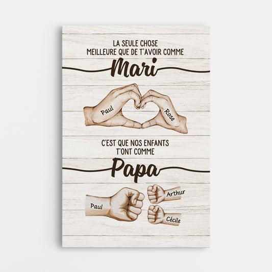 4762CFR1 toile personnalisee papa la meilleure chose 4762c6lab