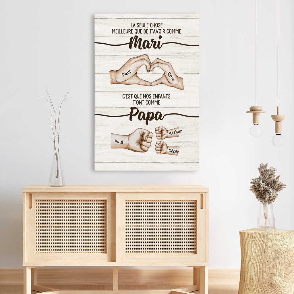 4762CFR3 toile personnalisee papa la meilleure chose 4762c6lab