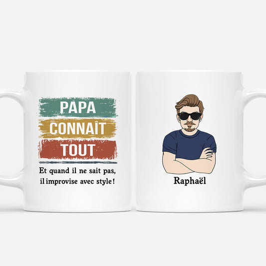 4765MFR1 mug personnalise papa cool connait tout 4765m6tmb