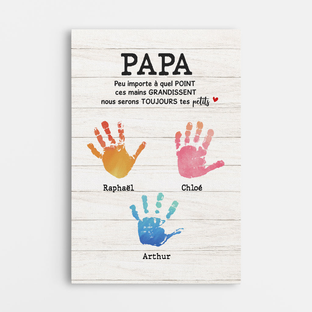 4766CFR1 toile personnalisee papa peu importe a quel point ces mains grandissent 4766c64ab