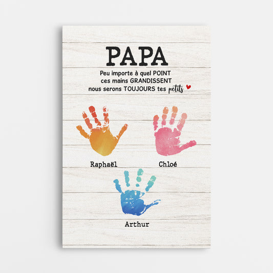 4766CFR1 toile personnalisee papa peu importe a quel point ces mains grandissent 4766c64ab