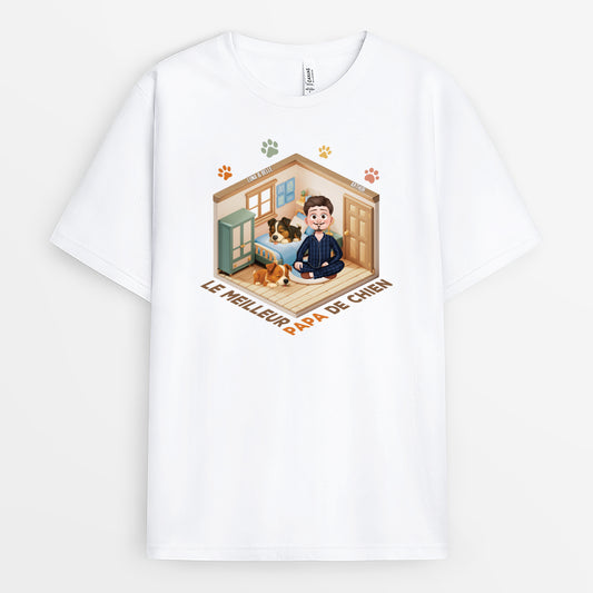 4775AFR1 t shirt pour amoureux des chiens meilleur papa chien design chambre 4775a
