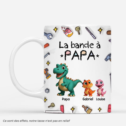 4781MFR1 effet dimpression 3d mug personnalise la bande a papa dinosaure avec outils 4781m3t5b