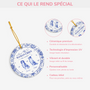 4803FR4 ornement personnalise chien meilleure maman chien style bleu toile 4803