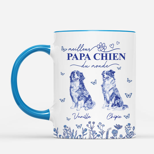 4803MFR2 mug personnalise meilleure maman chien style bleu toile 4803m5ktc