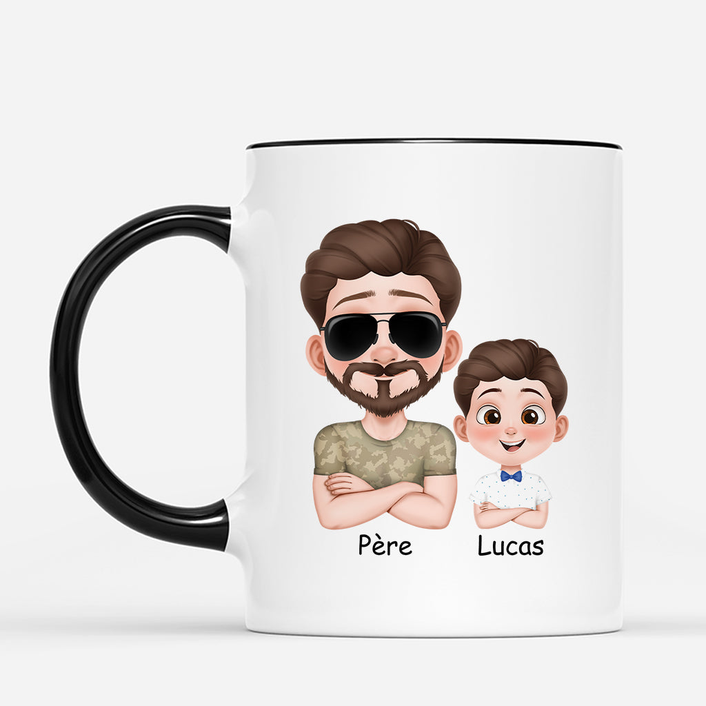 4805MFR2 mug personnalise telle pere telle fille papa soldat avec poings 4805m8t0b