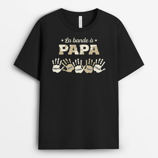 4807AFR1 T shirt Personnalise La Bande a Papa Empreintes De Mains Colorees