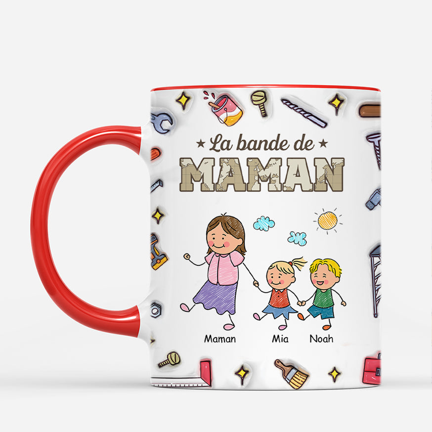 4816MFR2 effet dimpression 3d mug personnalise la bande a papa bricoleur dessin crayon version carte 4816m6m5b