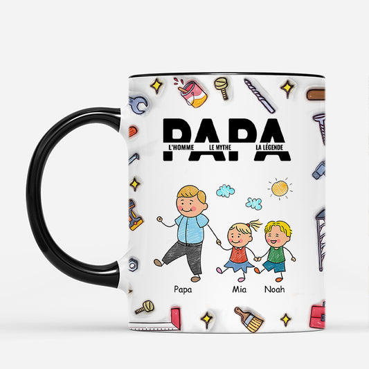 4824FR2 effet dimpression 3d mug personnalise papa bricoleur lhomme le mythe la legende 4824