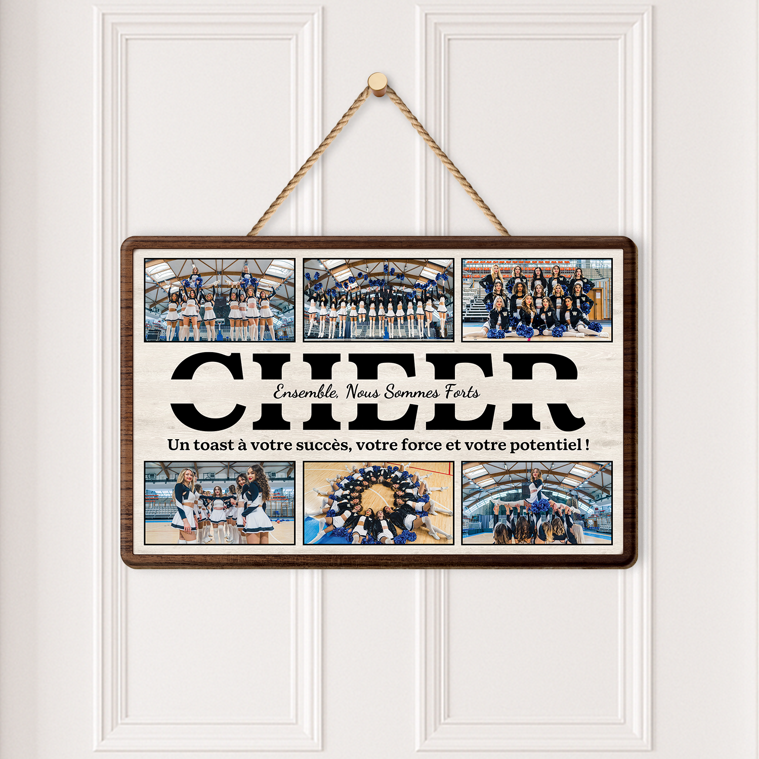 4828QFR2 plaque en bois personnalisee a suspendre avec photos le meilleur coach 4828qkt5b