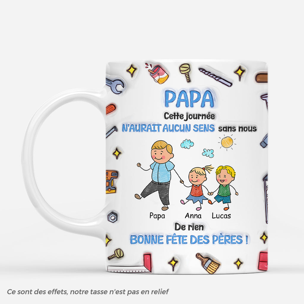 4831MFR1 effet dimpression 3d mug personnalise pour papa aucun sens sans nous 4831m