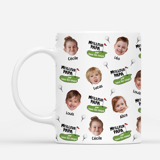 4840MFR1 balle de golf personnalisee meilleur papa par tous les coups visage 4840m8wtb