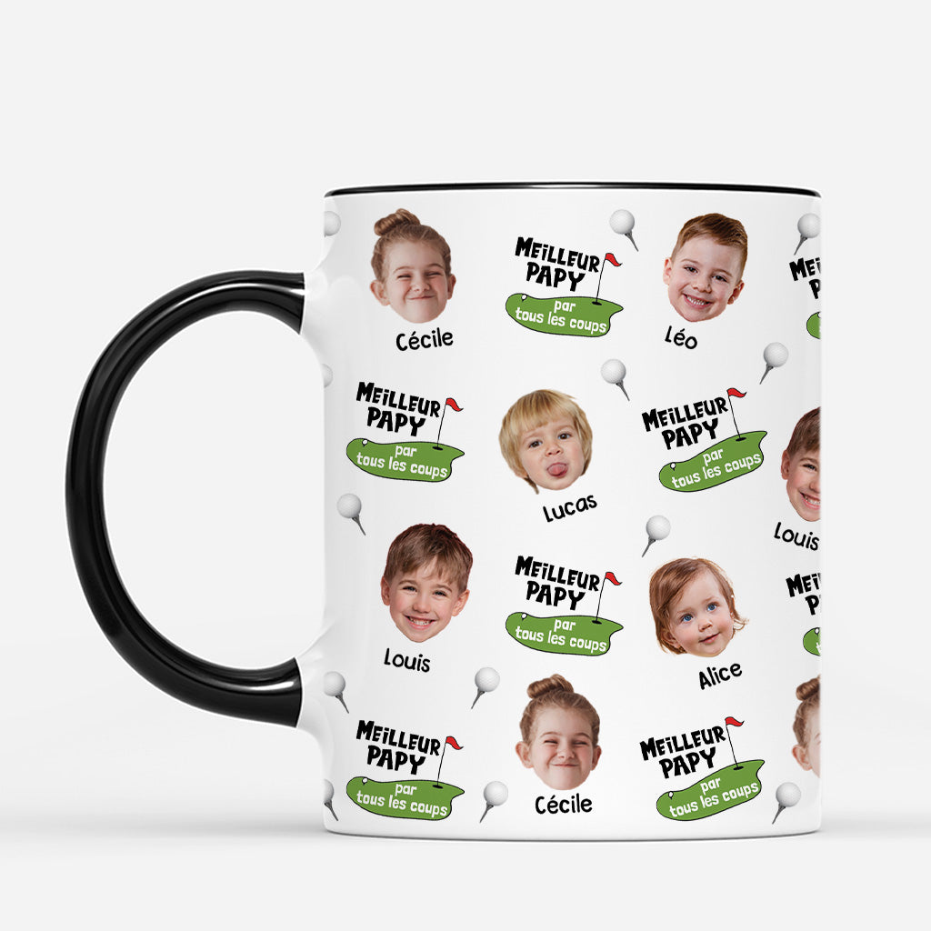 4840MFR2 balle de golf personnalisee meilleur papa par tous les coups visage 4840m8wtb