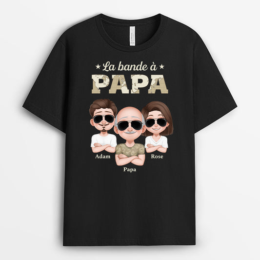 4853AFR1 t shirt personnalise la bande a papa soldat design carte au couleur fonce 4853a5m0b