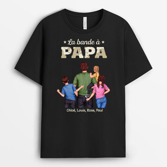4855AFR1 t shirt personnalise papa fort version carte au couleur clair 4855akl0b