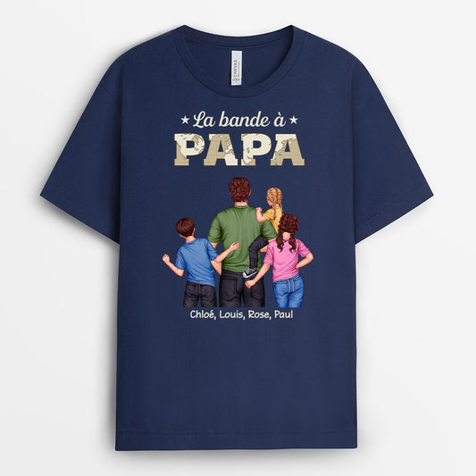 4855AFR2 t shirt personnalise papa fort version carte au couleur clair 4855akl0b