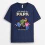 4855AFR2 t shirt personnalise papa fort version carte au couleur clair 4855akl0b
