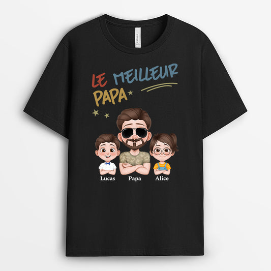 4874AFR1 t shirt personnalise papa meilleur papa soldat du monde 4874a5t0b