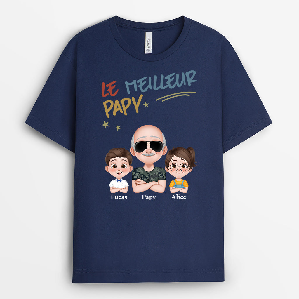 4874AFR2 t shirt personnalise papa meilleur papa soldat du monde 4874a5t0b
