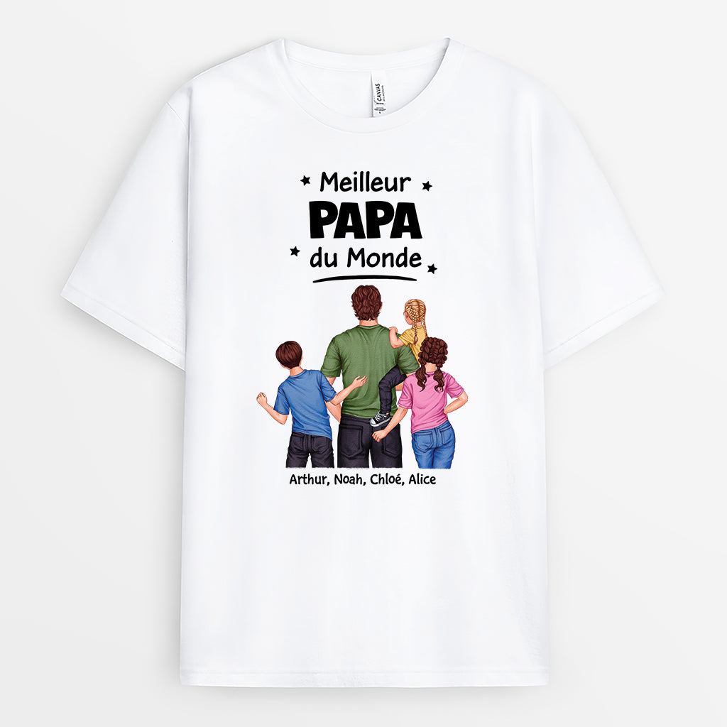 4879AFR1 t shirt personnalise meilleur papa fort du monde 4879a8l5b